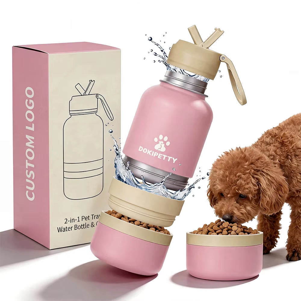 Best Selling Products 3 in 1 Type New Arrivals Outdoor Travel Walking Portable Pet Dog Water Bottle for Drinks Food