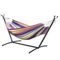 Outdoor Hammock with Stand Portable Canvas Swing Bed Indoor anti Tip Frame