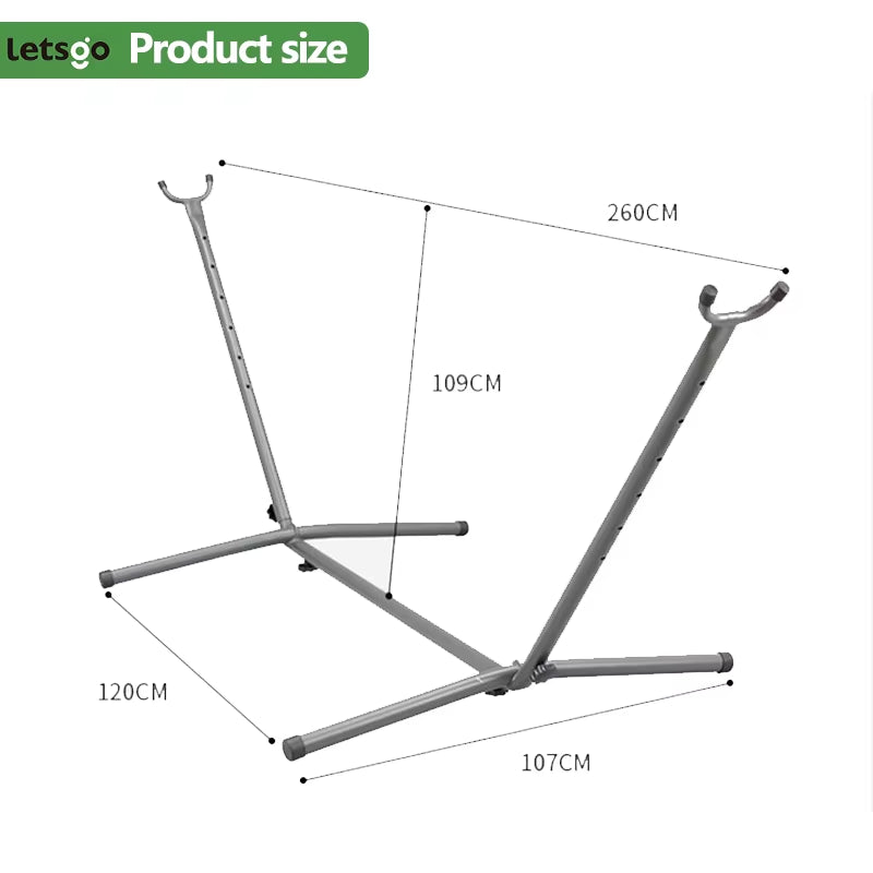 Outdoor Hammock with Stand Portable Canvas Swing Bed Indoor anti Tip Frame