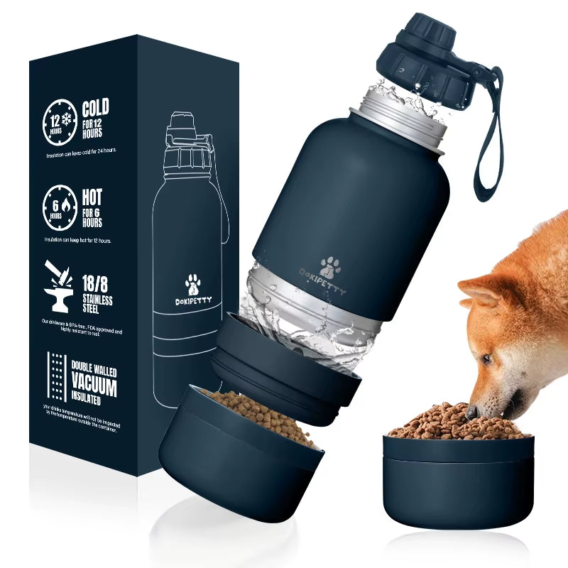Best Selling Products 3 in 1 Type New Arrivals Outdoor Travel Walking Portable Pet Dog Water Bottle for Drinks Food